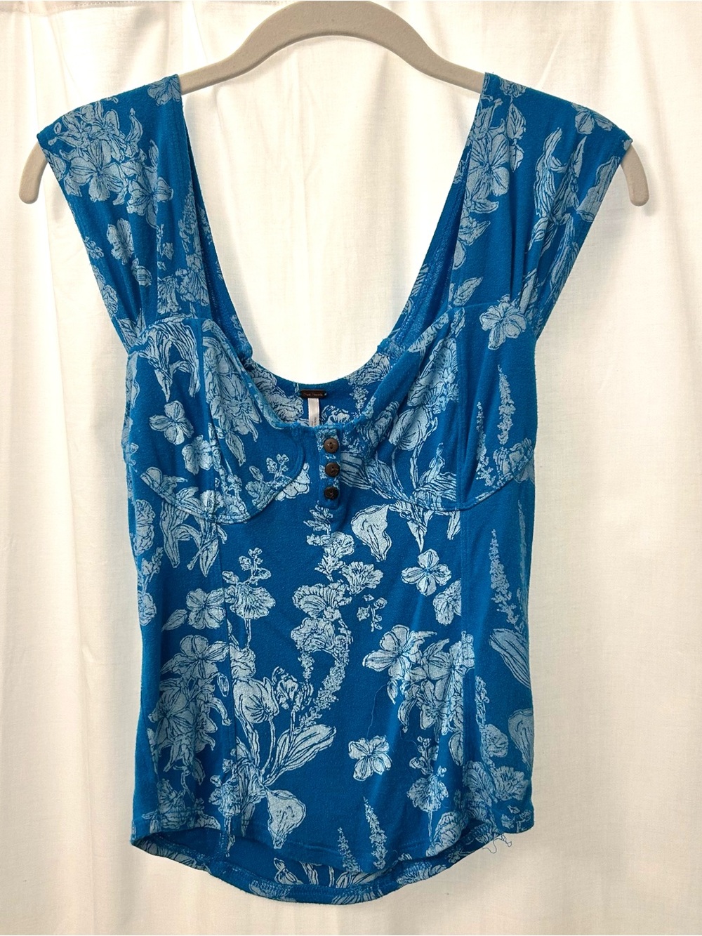 Free People Blue Floral Top